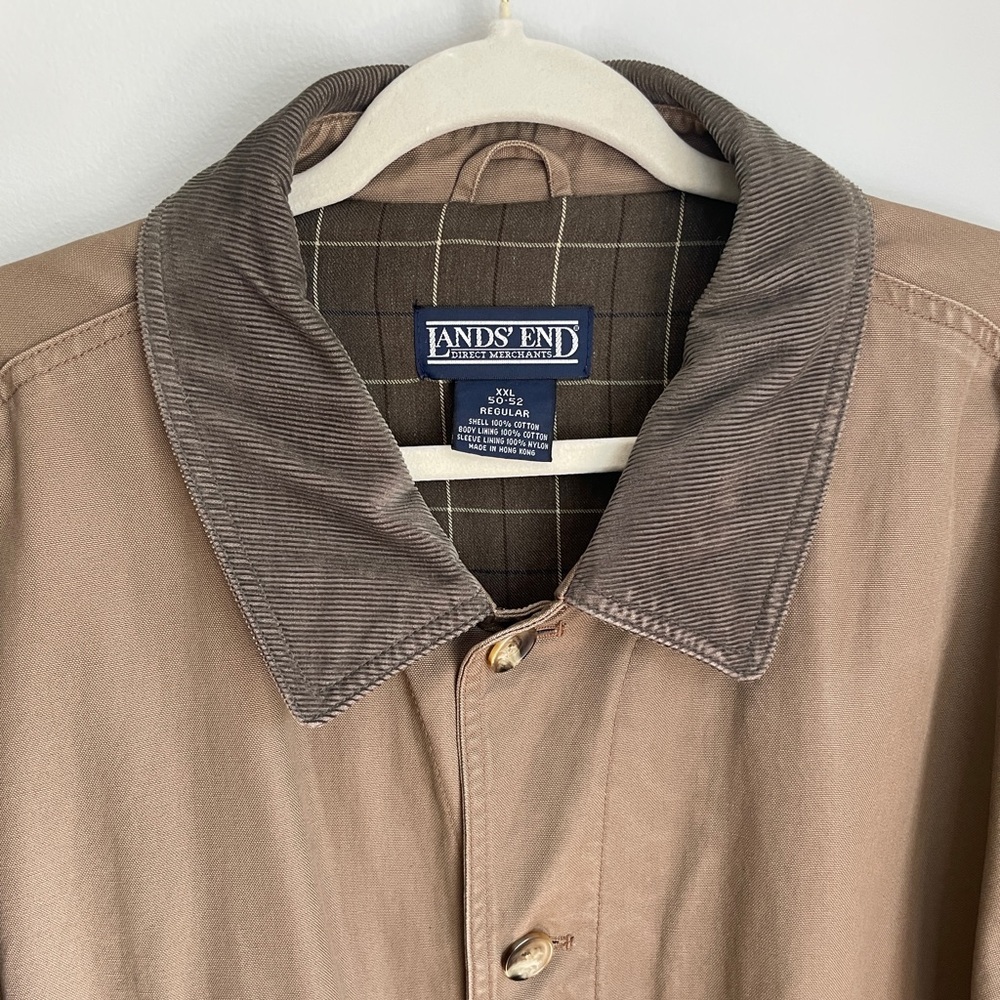 LANDS’ END Men’s Barn Coat in Brown and Green Corduroy Size XXL 50-52 - Picture 4 of 8